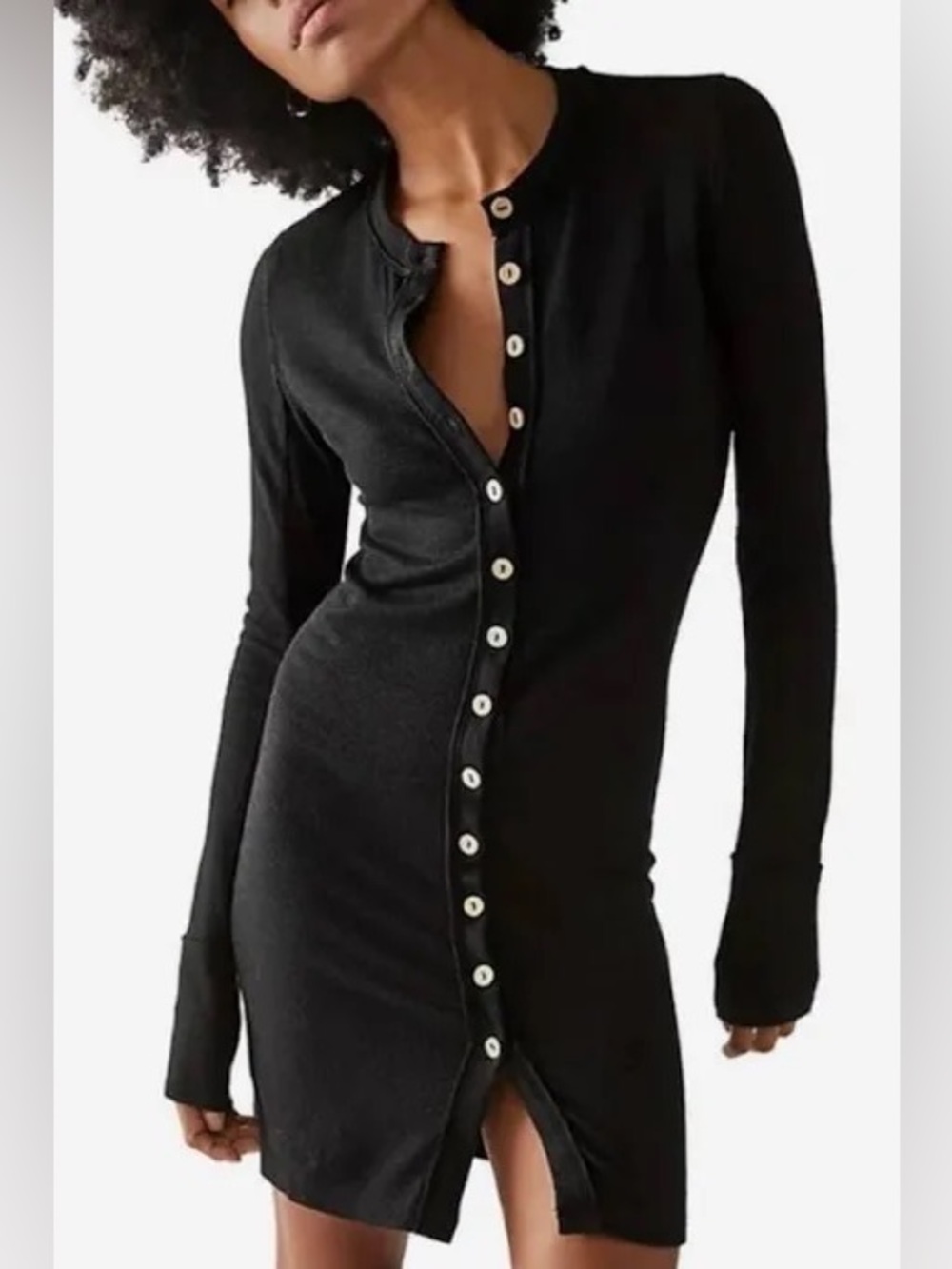 Free People Gia Cardi Dress in Black